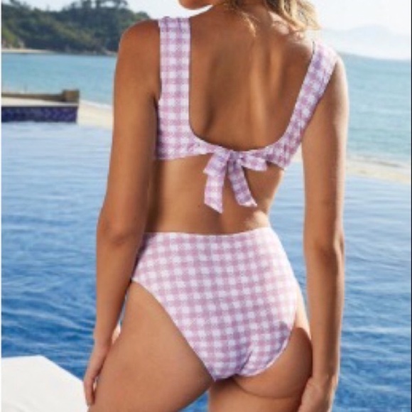 Cupshe Lavender Checkered One Piece Swimsuit - Picture 2 of 9